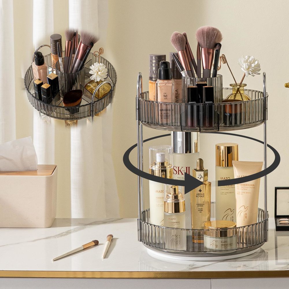 Rotating Makeup Organizer For Vanity, High-capacity Skincare Clear Make Up🐞